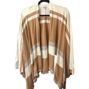 Polagram Tan and Cream Women's Poncho